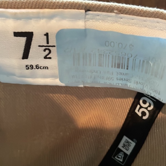 NEW NY Yankees Camel & pink baseball cap - size 7.5 - Picture 10 of 13